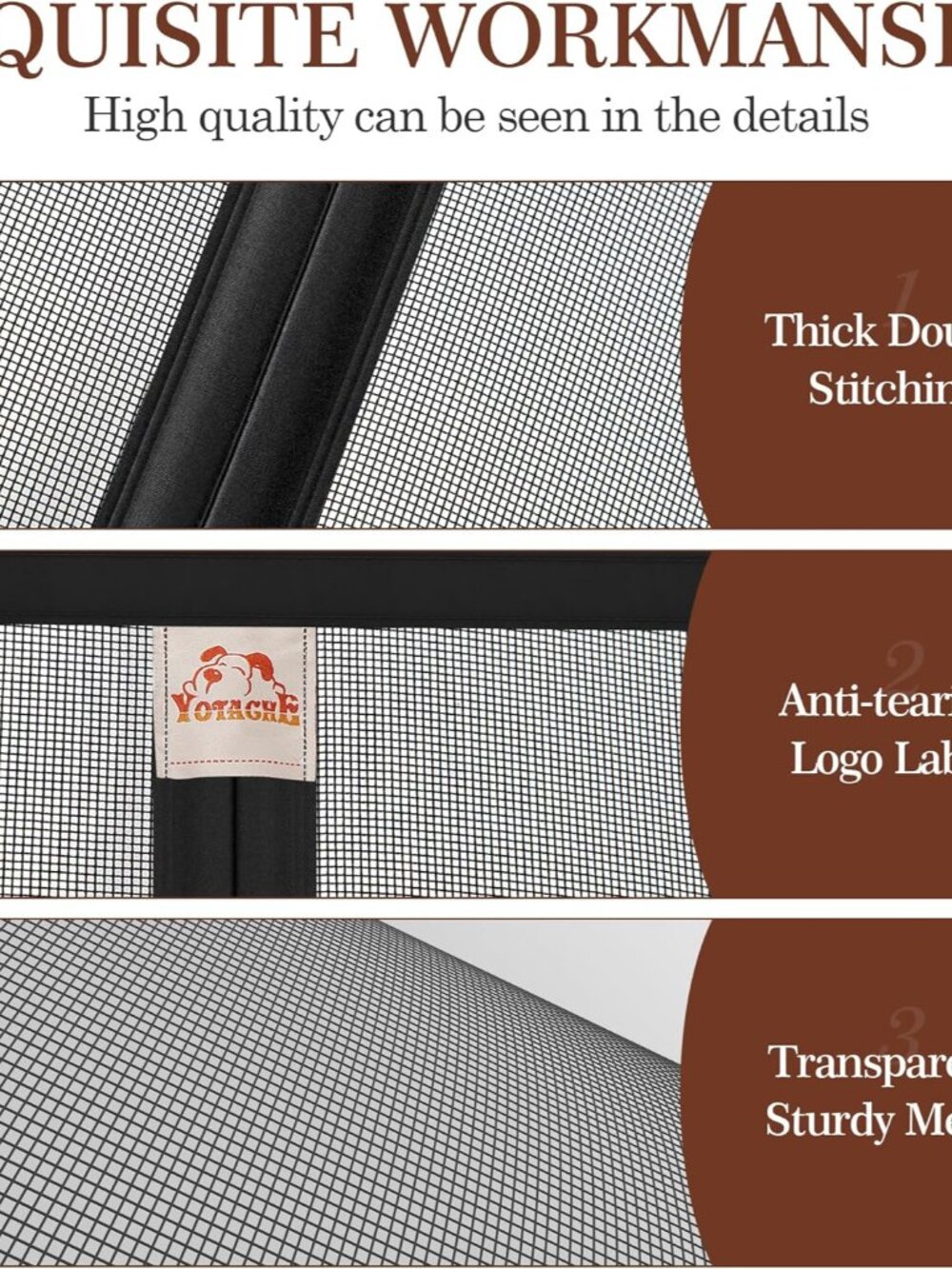 Magnetic Screen Door for 32x80 Doors, Screen Size 34"x81" High-Density Fiberglas - Picture 4 of 8